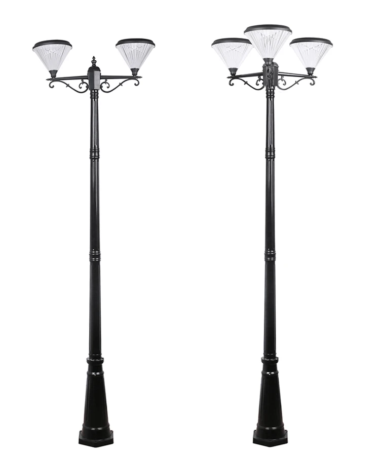 High-end and Elegant Wireless 2600mm Pole with 24W Led All in One Solar Landscape Garden Lighting