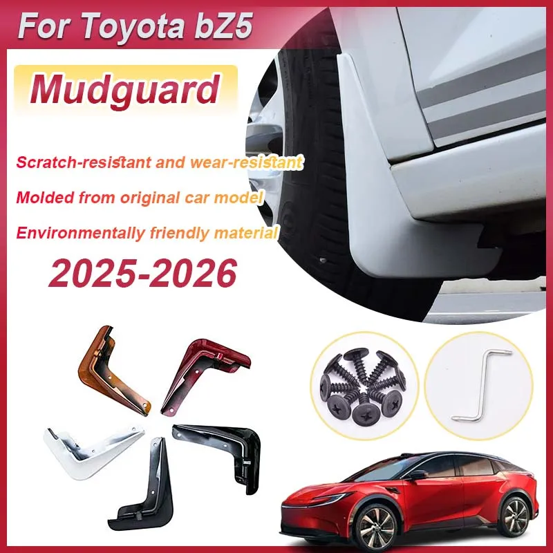 

Комплект из 4 брызговиков для Toyota bZ5 2026 (аксессуары EA11 2025), защита от брызг, спойлер, расширители колесных арок, автомобильные аксессуары