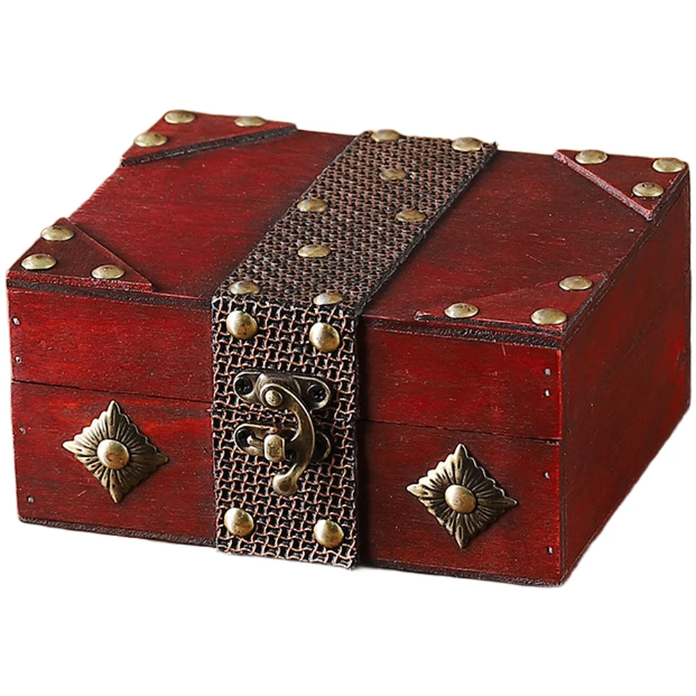 

Vintage Wooden Jewelry Box Storage Chest With Leather Strap For Home Decor Movie Decorative Storage Organiser For Jewelry