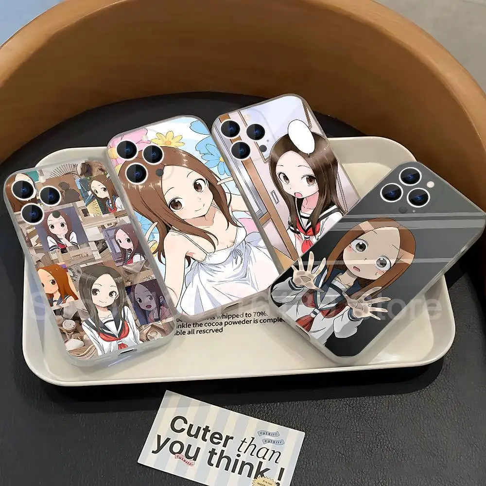 K-Karakai Jozu no t-Takagi San Handyhülle für iPhone 17,16,15,14,13,12,11 Pro,Max,Plus,X,XS,XR,SE4,E Mini Transparent Soft Cover