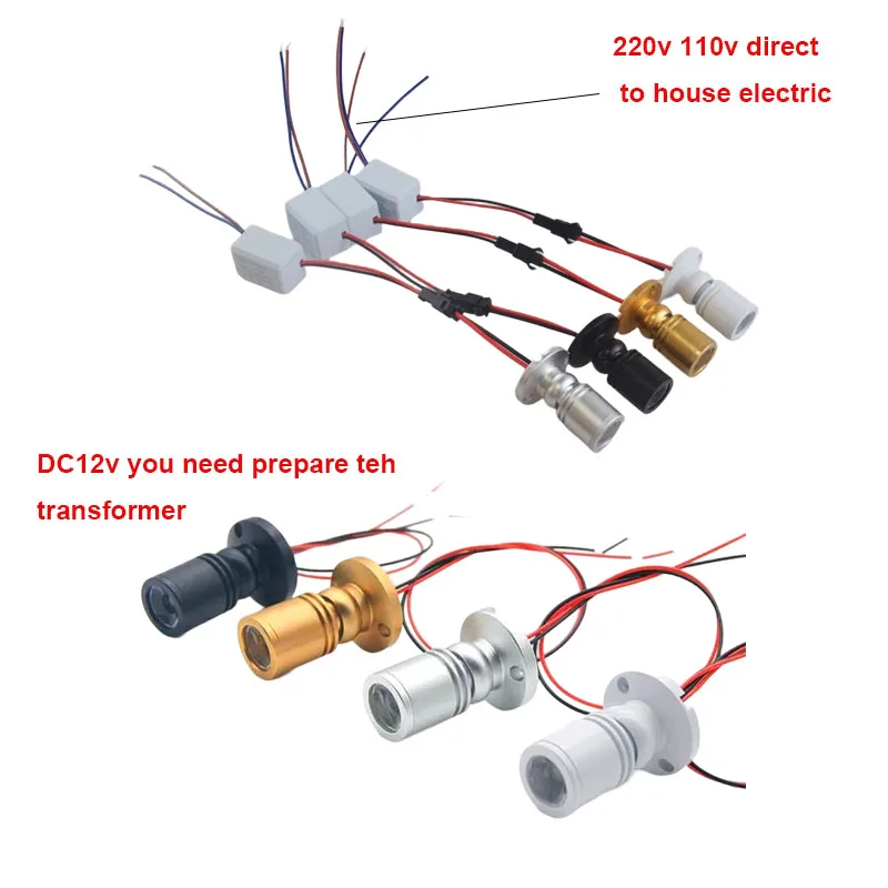 LED Spotlights 3W RGB AC85-265V Led Ceiling Down light DC12V Surface Mounted bulbs for Cabinet Counter Jewelry Show