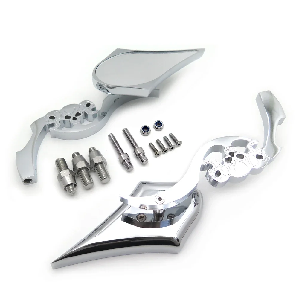 Chrome Custom Skull Blade Mirror fit for Suzuki GSXR 600 1992-2007/ 750 1991-2007HONDA CBR CBR600 Yamaha Kawasaki