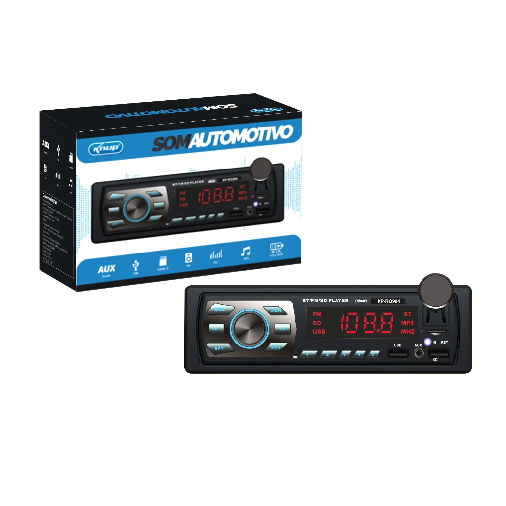 Som Automotivo 60Wx4 Com Suporte Magnético Knup KP-RO904