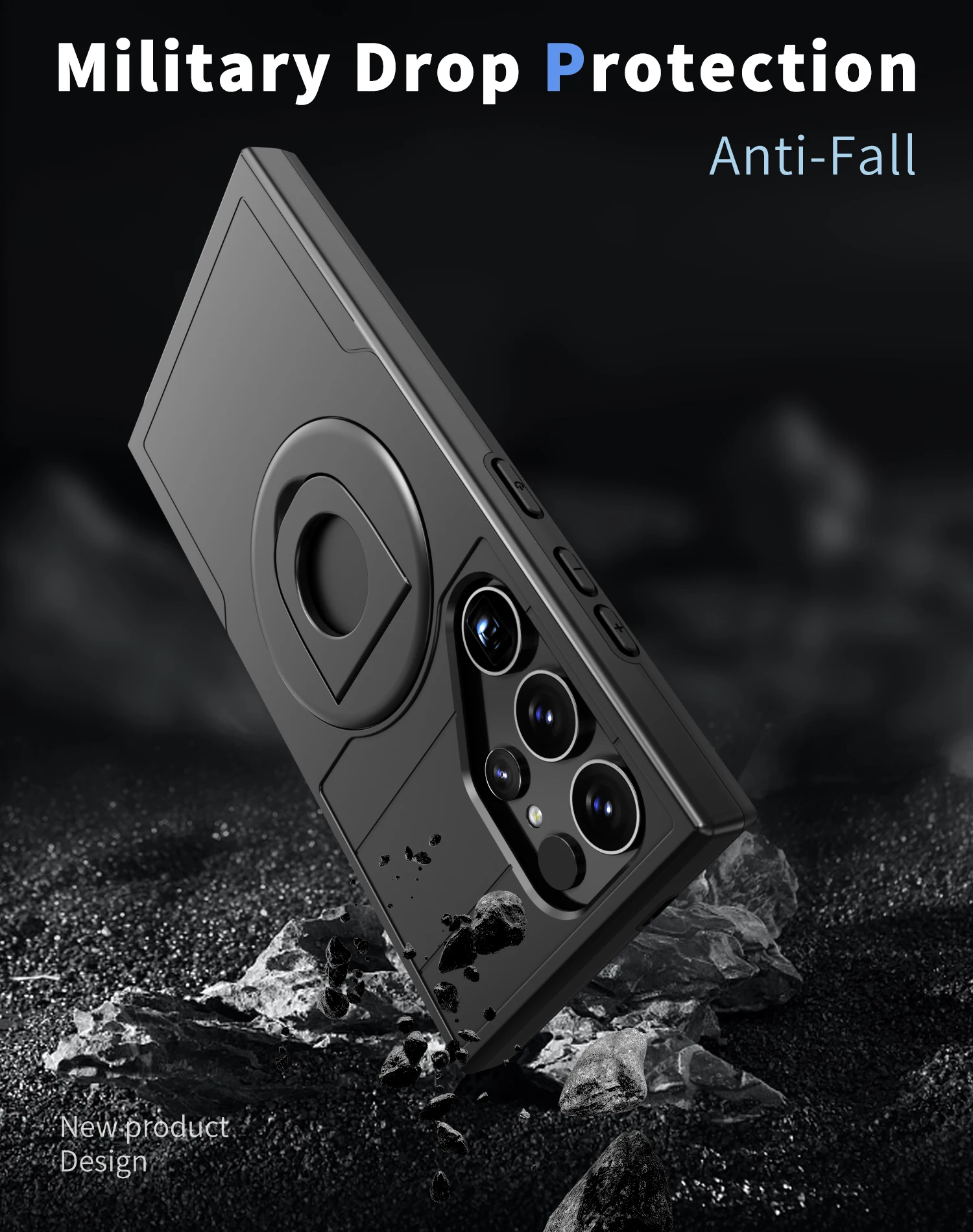 HARUINO Magnetic Case for Samsung S24 ULTRA – Wireless Charger Compatible, Rotatable Stand, Built-in Lens Cover for Woman Man