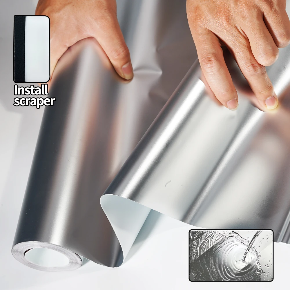 

Премиальная матовая серебристая хромированная виниловая пленка для оклейки автомобилей и мотоциклов, самоклеящаяся, для автостайлинга