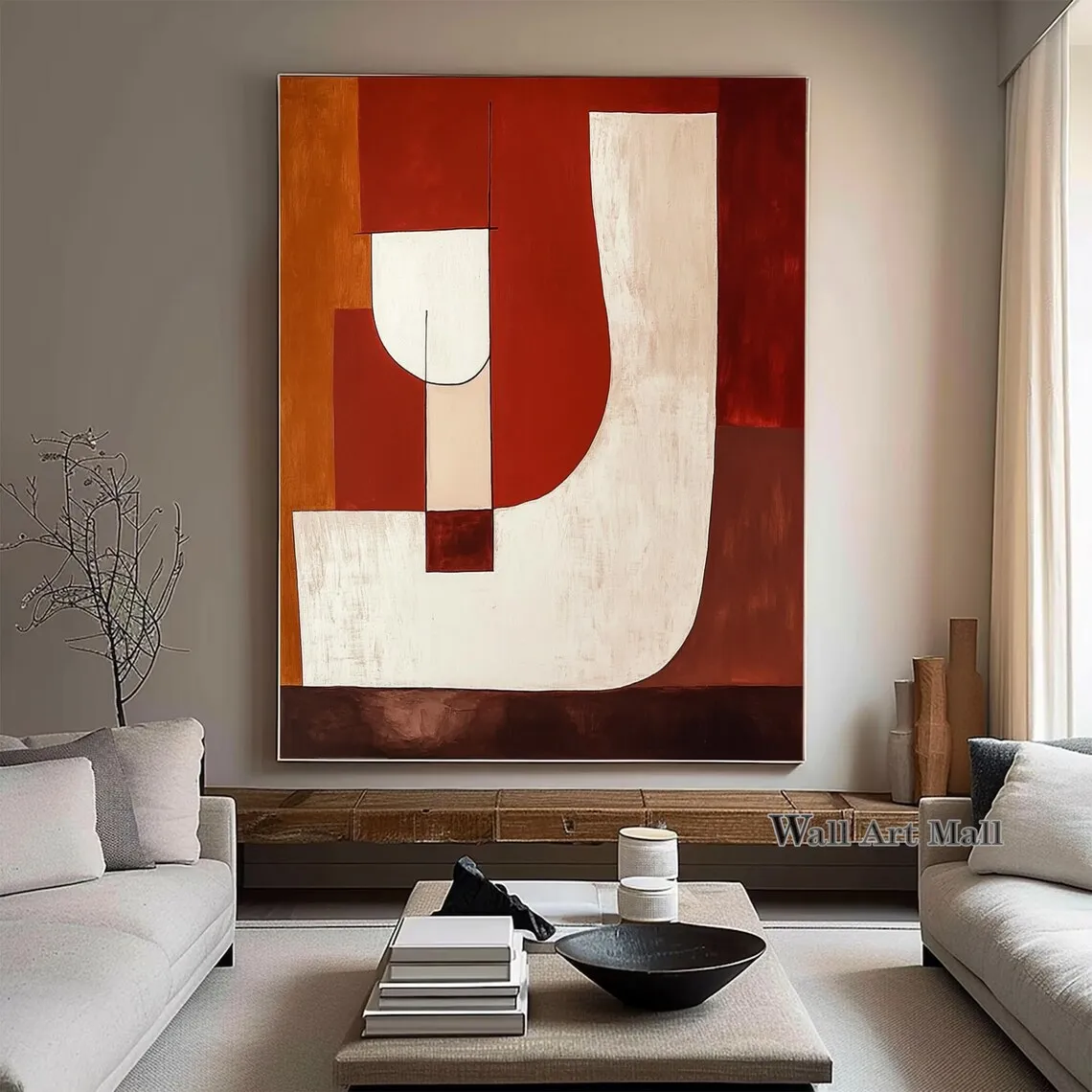 

Красный Оранжевый Геометрическая Абстрактная Картина Большой Цветной Блок Акриловая Картина Большая Настенная Искусство Спальня Минималистская Декоративная Картина