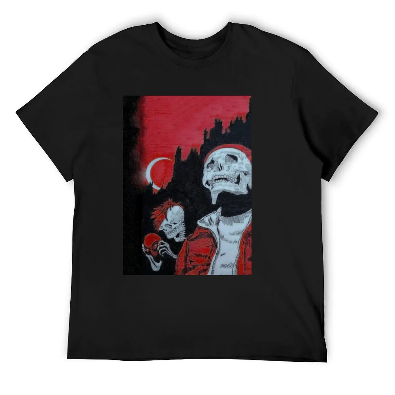 skeleton dark art T-Shirt customs design your own cute clothes quick drying mens cotton t shirts