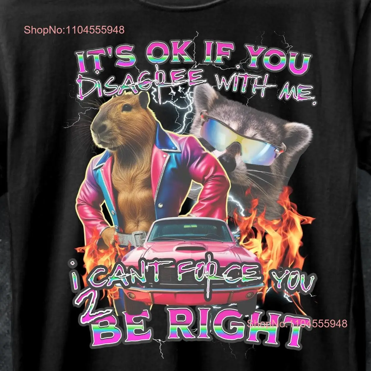 

Рубашка It's Ok If You Disagree With Me, забавная мем, новинка, юмор, забавная футболка с капибарой, иронический енот с длинными или короткими рукавами