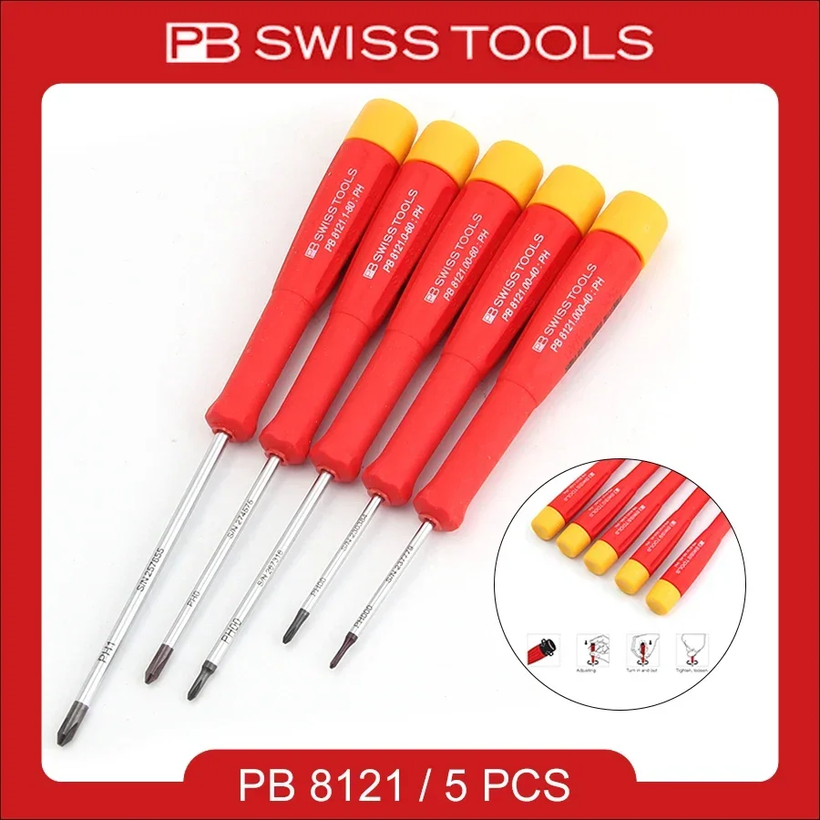 PB 8121 Series SWISS 1PCS Precision Screwdriver PH000 PH00 PH0 PH1 with Turnable Head for Electronic Repair Phllips Screwdrivers