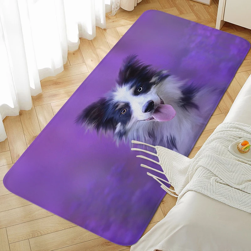 Bathroom Rug Border Collie Bedroom Floor Mats for Home Decorations Washable Non-slip Kitchen Mats Outdoor Entrance Doormat