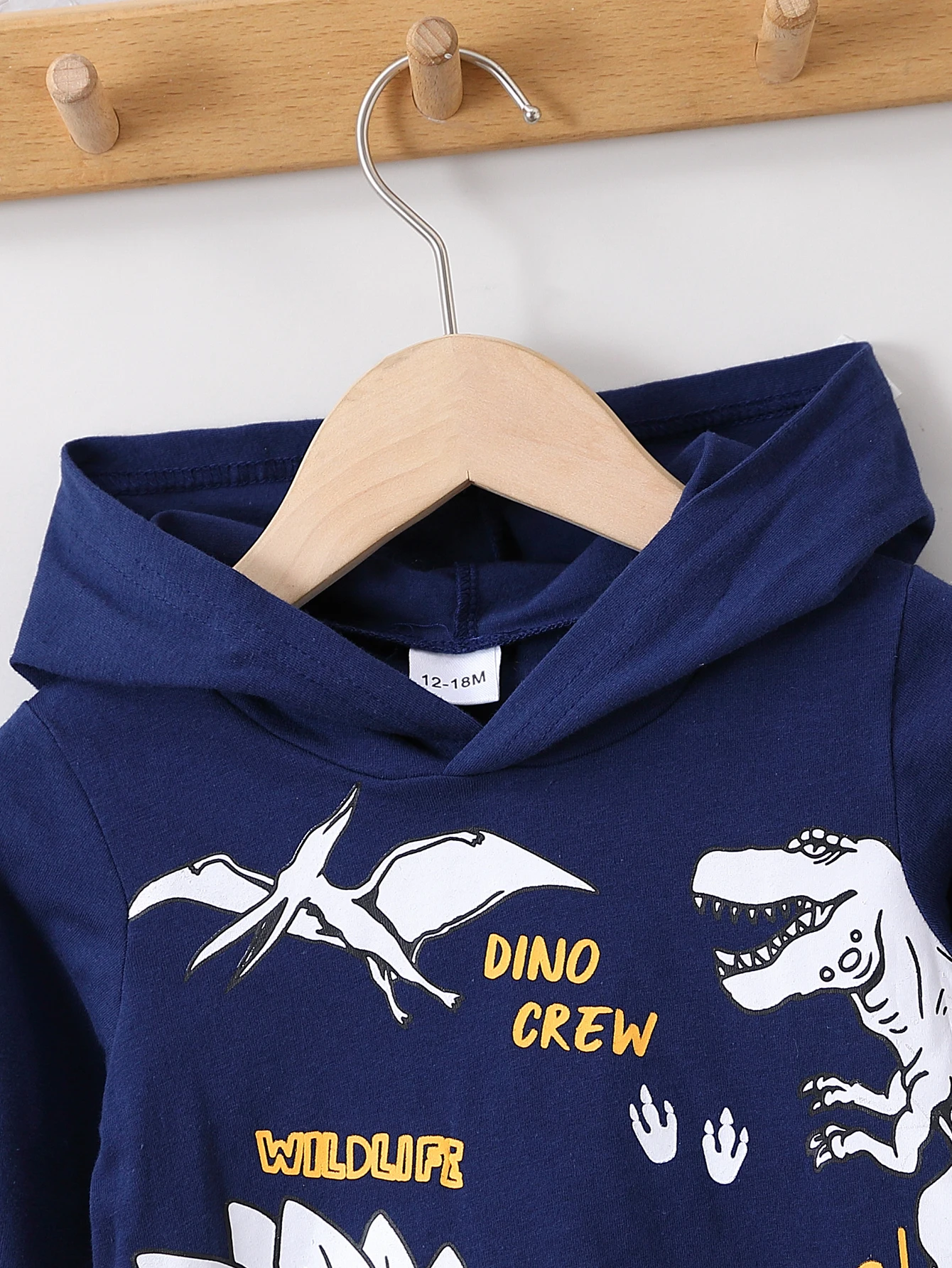 ربيع الخريف الاطفال ديناصور طباعة هوديي وسراويل قطعتين مجموعة كول عادية طباعة كاملة ديناصور نمط الجانب الأبيض المشارب