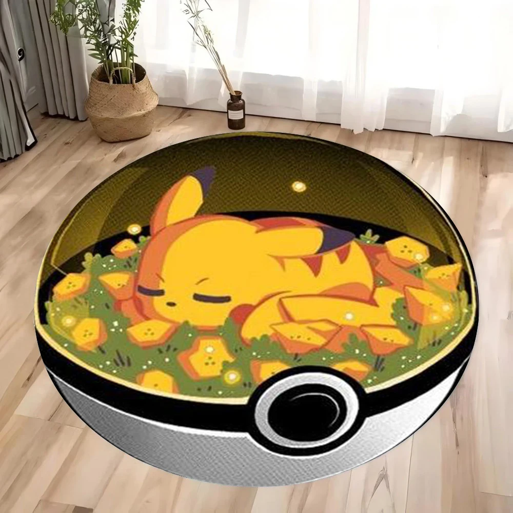 Pokemon Pokeball Charmander Pikachu alfombra eléctrica Linda alfombra decorativa de cristal mágico colorido alfombra para el hogar de la habitación de los niños