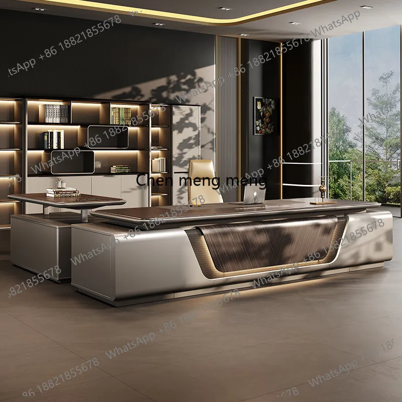 Light luxury high-end office furniture, chairperson of the board, office desk and chair combination