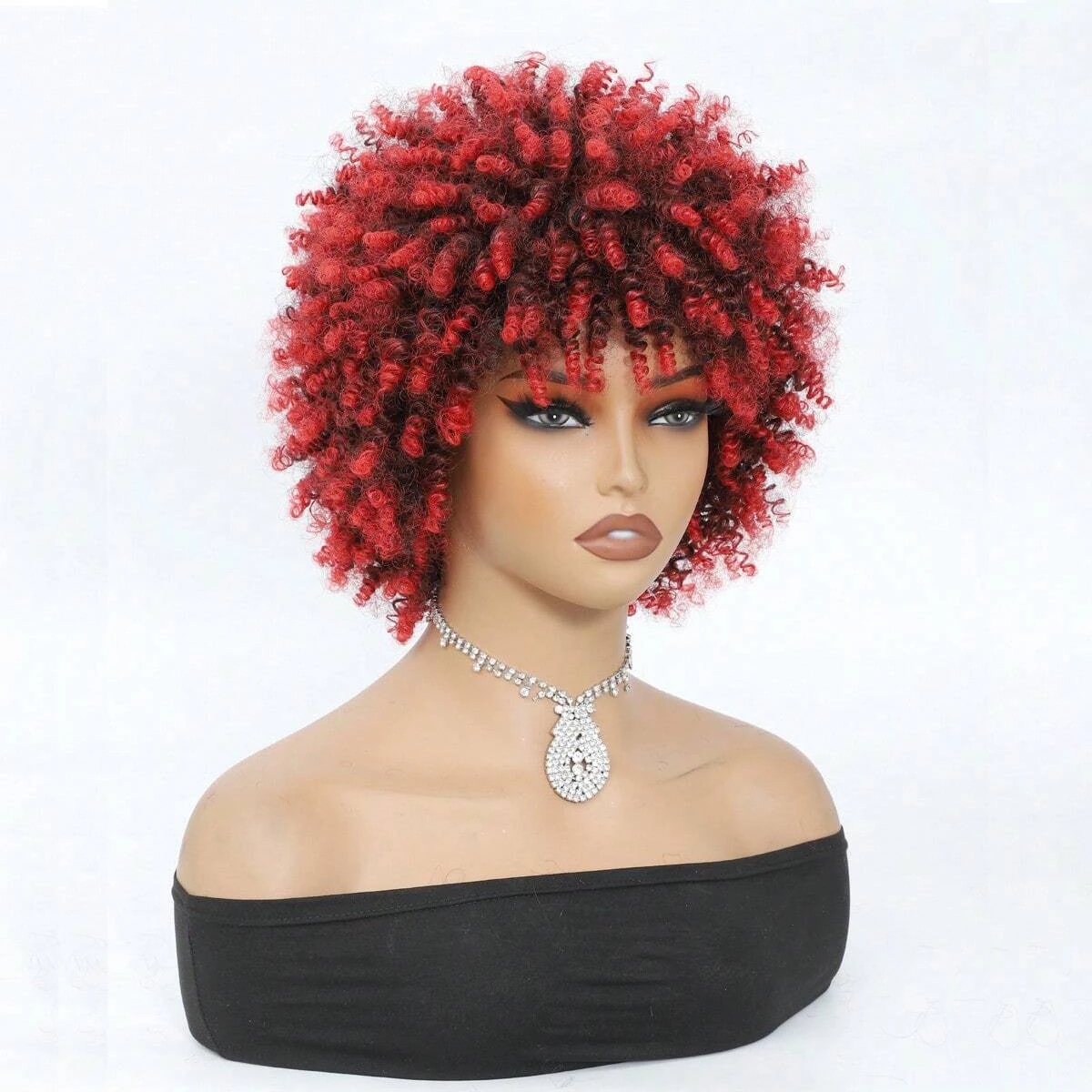 Curly Wig Afro Wigs For Women Short Curly synthetic Wigs For Women Kinky Curly Wig With Bangs Natural Hair Wigs For Women