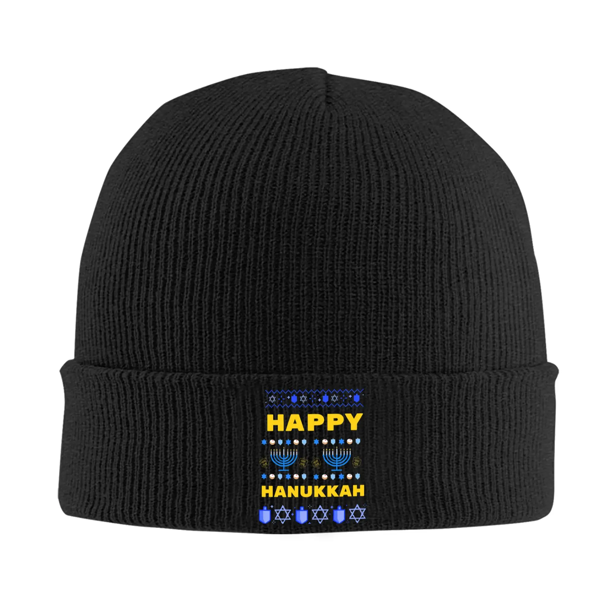 Hanukkah Menorah Candle Hat Autumn Winter Beanies Street Chanukah Caps Female Male Acrylic Skullcap