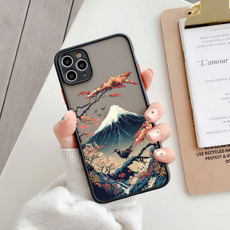 Japanische ästhetische Mount Fuji Handyhülle für iPhone 17 16 14 11 Pro Max 13 12 Pro Max Mini 16 15 Plus XS XR stoßfeste Abdeckung – Detail 2