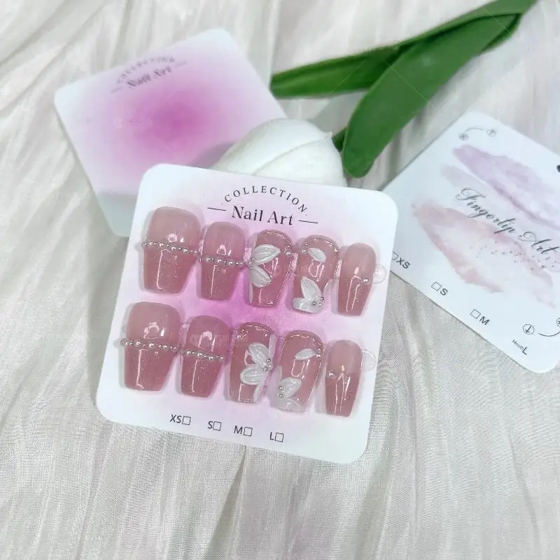 50Pcs 6.5x6.5cm Nail Art Display Card Press-on Nails Packing Card Board Manicure False Nail Display Decor Package Card+~