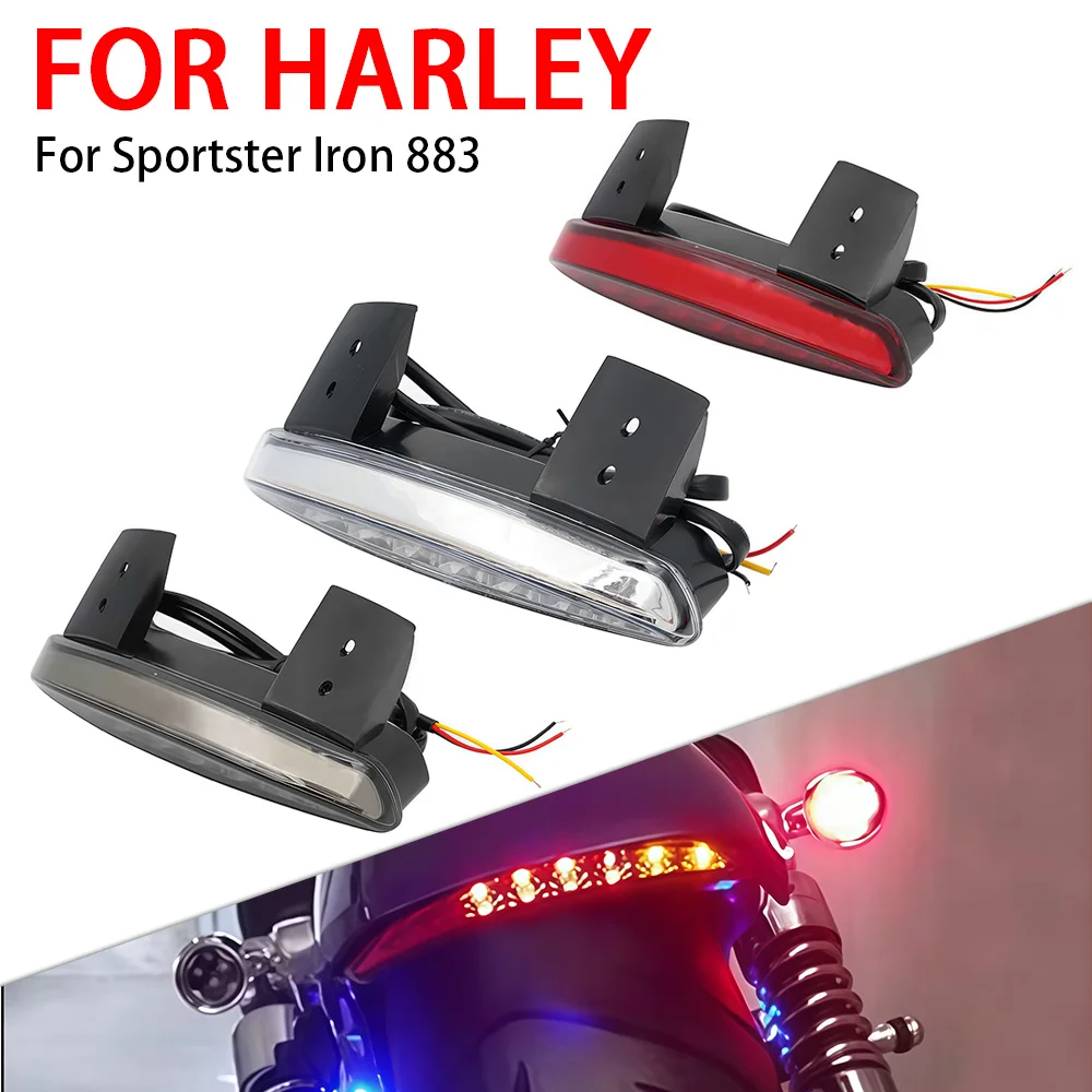 

Motorcycle Tail Light Lamps Motor Cafe Racer Rear Fender Edge Brake Taillight Fit For Harley Touring Sportster XL 883 1200