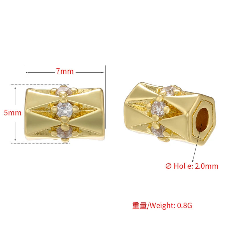 ZHUKOU beads for jewelry making small waist shape jewelry making beads shiny zircon bead for bracelets Jewelry Accessories VZ290