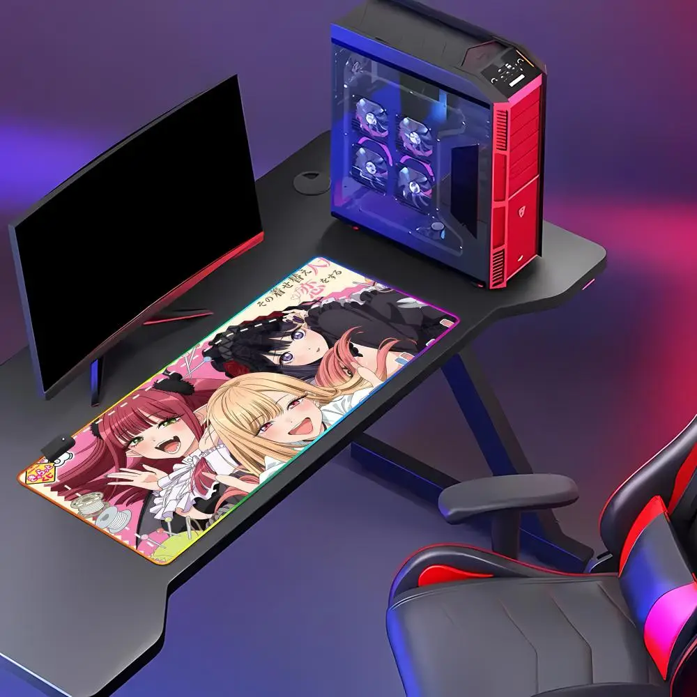 RGB My Dress-Up Darling Kitagawa Marin Gojo Wakana Mouse Pad Tablet Laptop xl desktop mouse mat keyboard pad csgo Player HYBXAXC