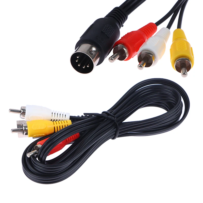 1Pc Black Innovative AV Audio Video Cable Black 1.8M Lossless Conversion For SEGA Mega Drive 1 Genesis 1 RCA Cord