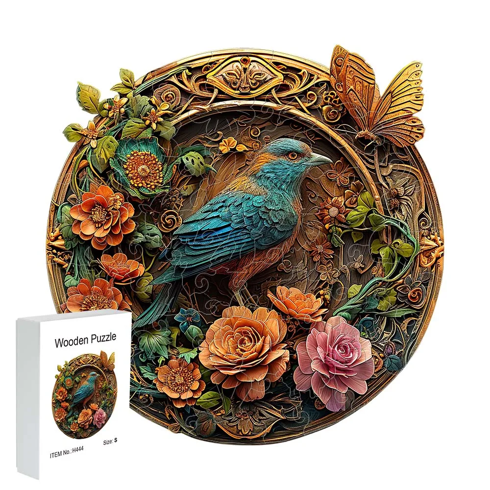 أحجية الصور المقطوعة الخشبية، صندوق هدايا على شكل طائر ملون، هدية رائعة، أحجية الصور المقطوعة على شكل حيوان غير منتظمة، هدية فريدة من نوعها لكبار السن