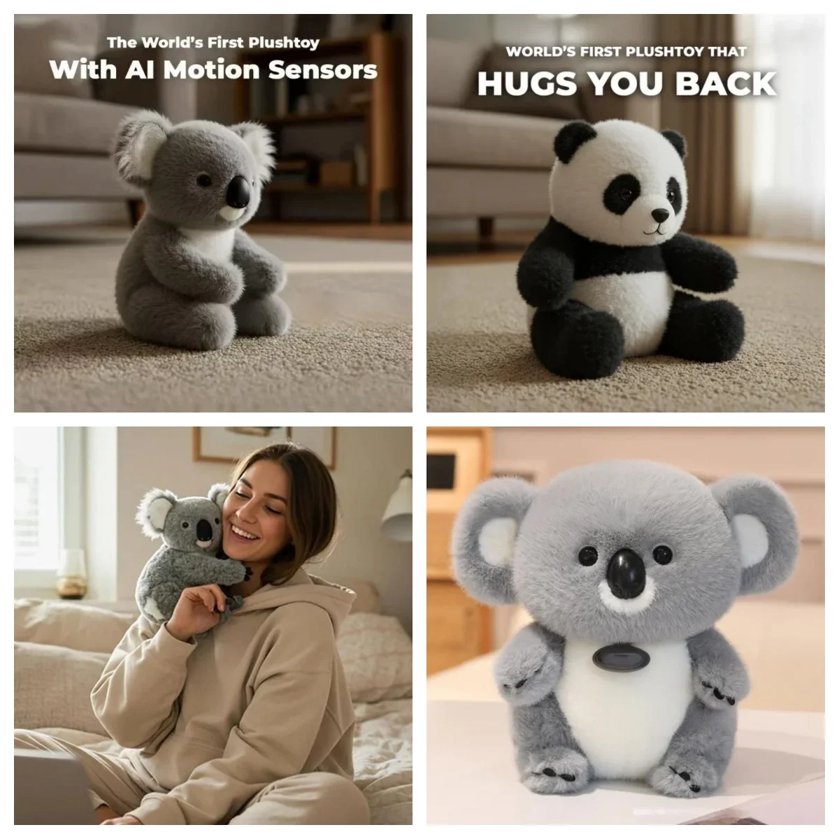 

Plush Cartoon Imitate Natural Movements Realistic Emotional Warm Hug Child Birthday Gift Figurines Miniatures