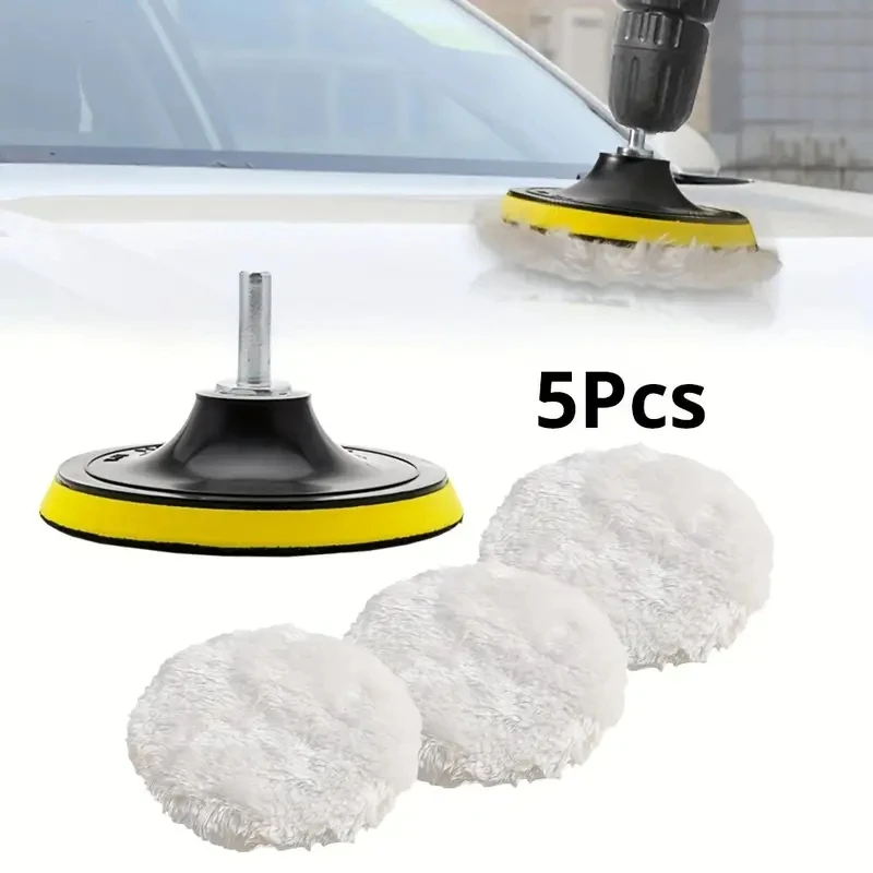 5-Piece Set of Car Beauty Waxing and Polishing Disc Cleaning Brushes
