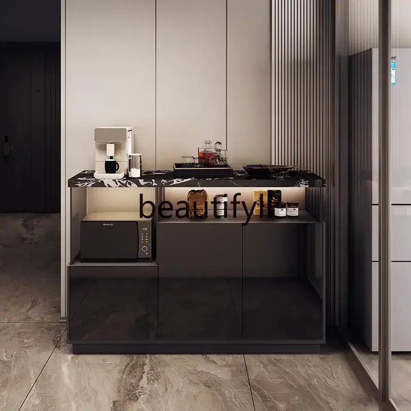 N178 G Minimalist dining room wall locker living room storage tea side cabinet rock slab coffee machine placement table