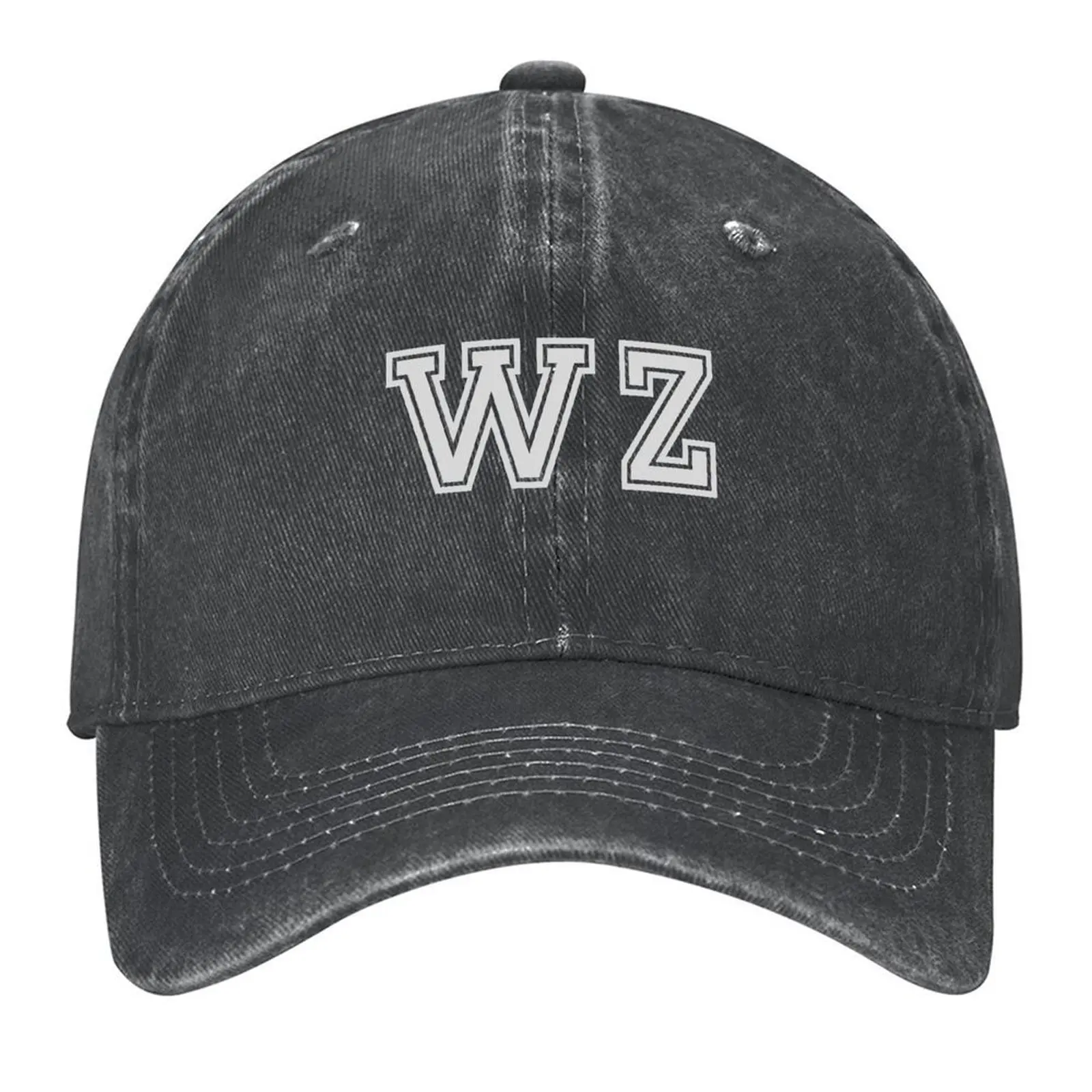 

W.Z. Varsity Initials Varsity Letters Black And White Personalised Gift Baseball Cap Ball Cap Anime Women Beach Fashion Men's
