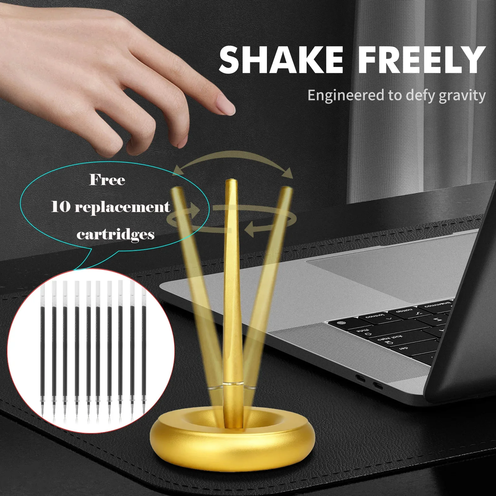 

Новая креативная ручка из алюминиевого сплава с магнитной левитацией, самоудерживающаяся ручка для подписи, деловые офисные качели, свободно не падающая ручка, подарочная коробка