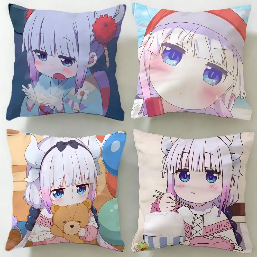 anime Miss Kobayashi's Dragon Maid Cushion Cover Soft & Easy-Wash Pillow Case – Versatile for Couch, Bed, Travel and Office