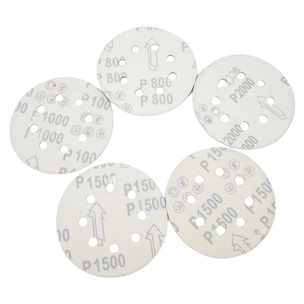 

Parts Sandpaper 30 Piece Equipments Hand Tool Pad Sander Paper Sanding Discs Set 30pcs 5inch 800-2000Grit 8holes
