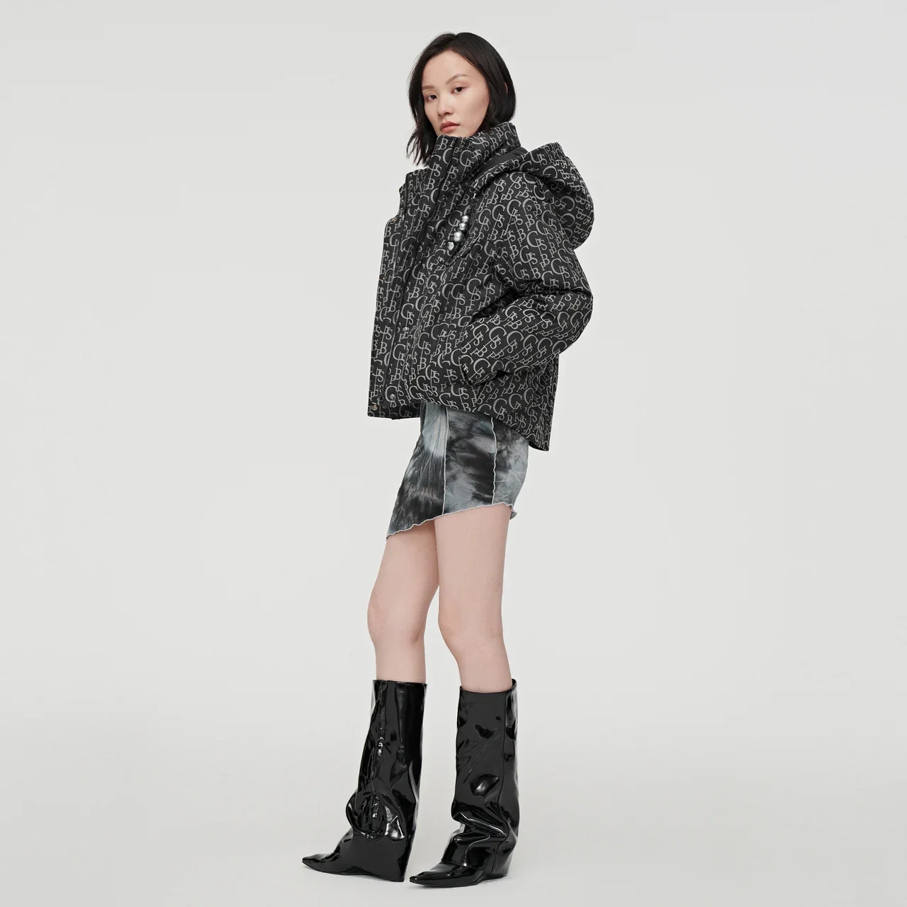 

BOSIDENG 2024, новый пуховик для женщин, теплая зимняя куртка, ветрозащитная и непромокаемая джинсовая куртка с металлическим жемчугом, жаккардовая