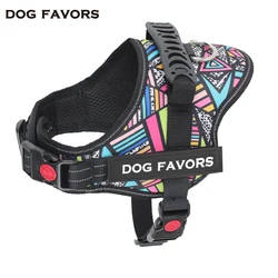 Colorful Dog Harness With Customizable Tags Reflective Dog Collar No Pull Safe Dog Training Walking Climbing Vest Free Shipping