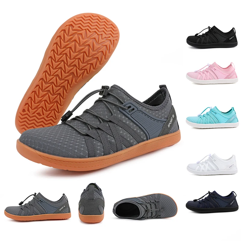 New Minimalist Shoes for Men Wide Toe Barefoot Casual Sneakers Women Mesh Breathable Unisex Sneakers Lightweight Walking Shoes