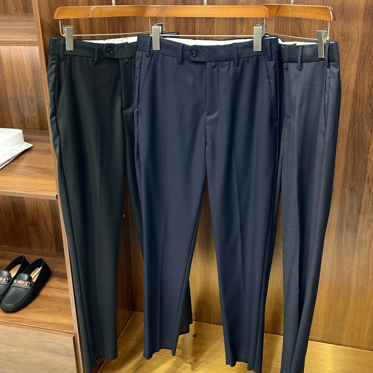 

LP Italian Solid Color Wool Trousers Slim-fit Versatile Business Casual Pants