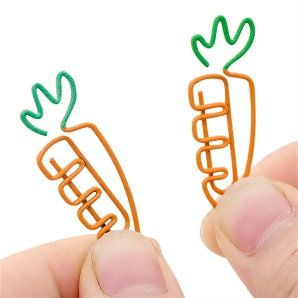 5pcs Binder Clip Carrot Paper Clip Carrot Shaped Memo Clip Carrot Metal Bookmark Reading Assistant Photo Clip Kids Stationery