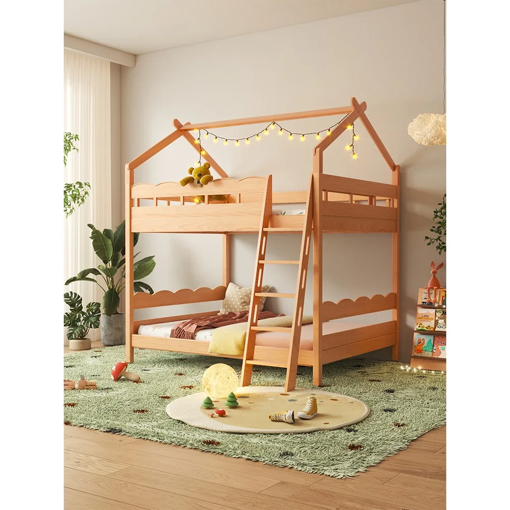 Forest base bunk besolid wood children's ed tree house high-low bd half-high  girl tent slide d