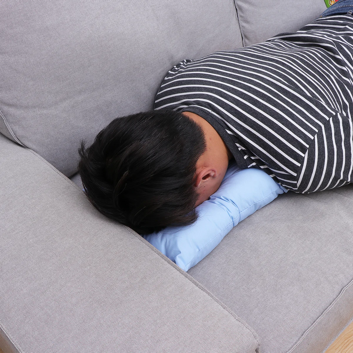 

Синяя квадратная хлопковая подушка для лица для спа-массажной подушки, красивая кровать, дыхательное отверстие, противопыльная подушка для лица