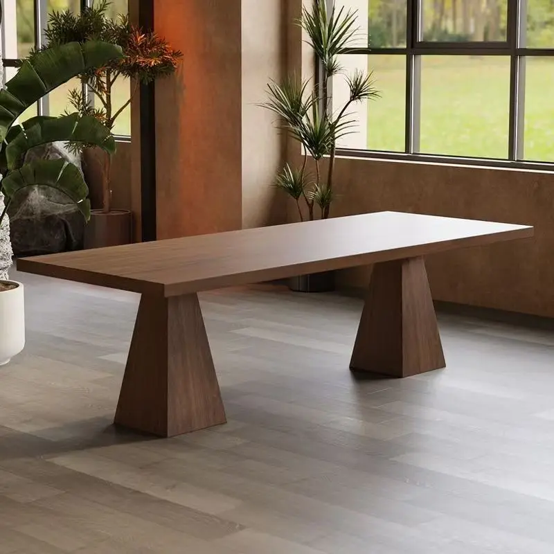 Solid Wood Dining Table, Household Small Apartment Dining Table, Industrial Square Small Square Table, Catering Commercial Tea T