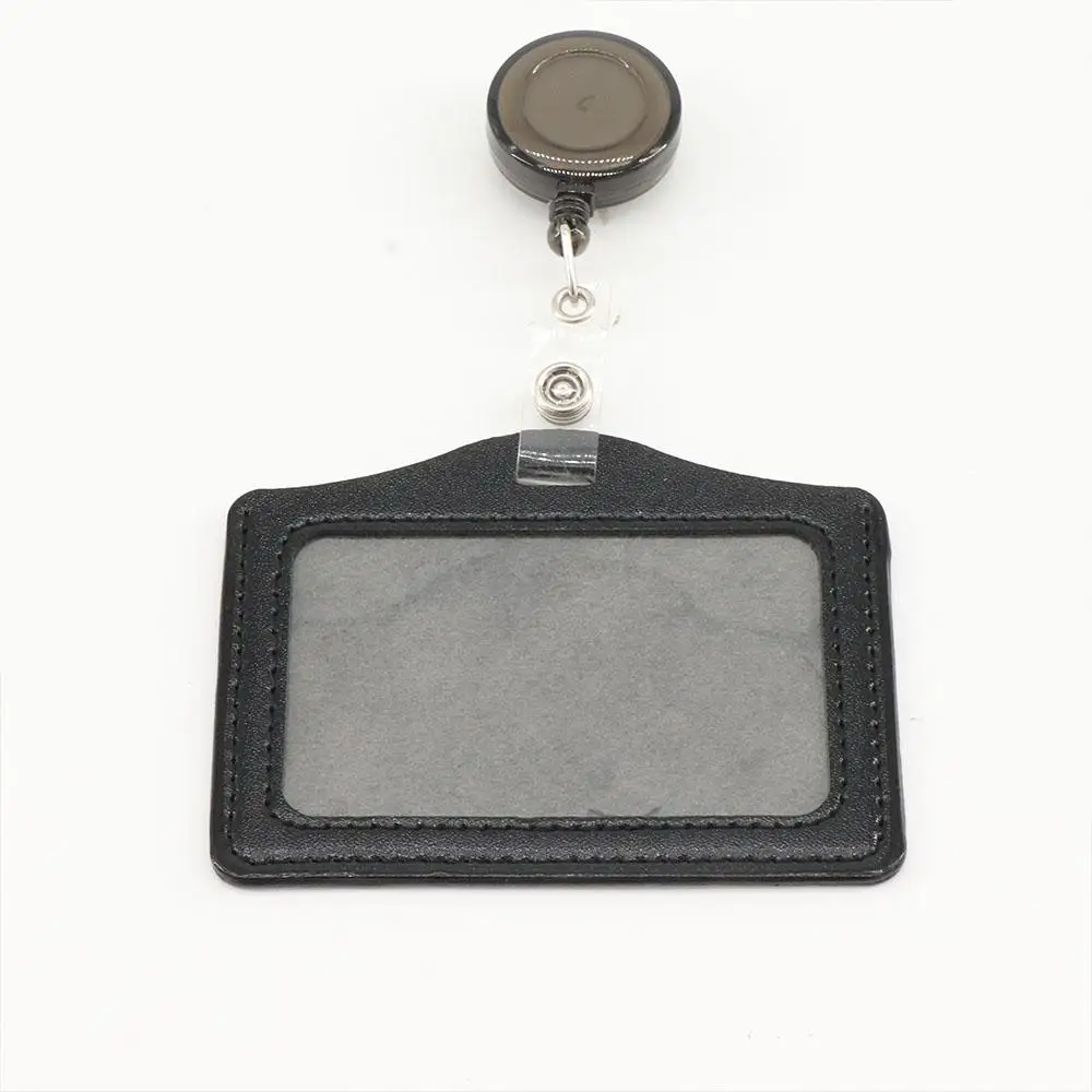 Supplies Badge Holder Clip PU Leather Card Holder Clip Retractable Badge Reels Nurse Doctor Name Card Holder ID Badge Holder