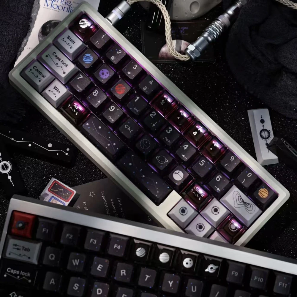 

Набор безвесовых клавиш Planet 193keyPBT + ПК, индивидуальная крышка для клавиатуры, игровой колпачок с вишневым профилем для механической клавиатуры