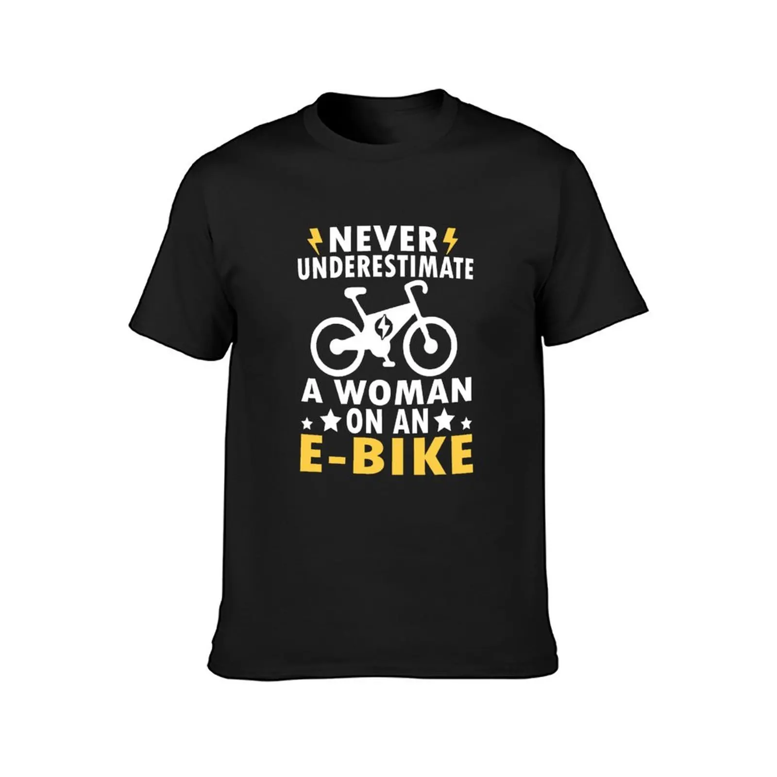 Never Underestimate A Woman On An E-bike funny gift for ebike riders T-Shirt blacks anime clothes men clothings