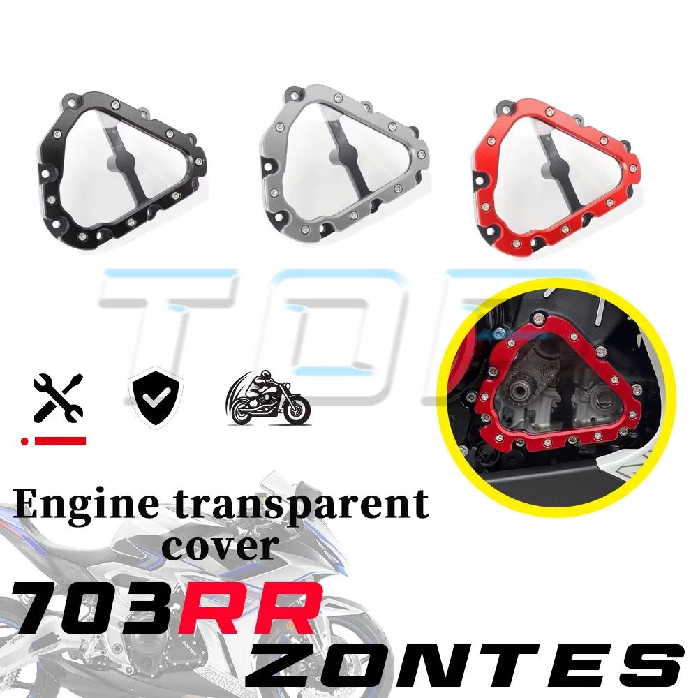 For ZONTES 703RR modified red black titanium engine transparent cover