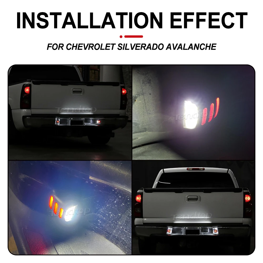 2PCS Red White LED License Plate Lights For Chevrolet Silverado GMC Sierra 1500 2500 3500 Truck Rear Bumper Number Light
