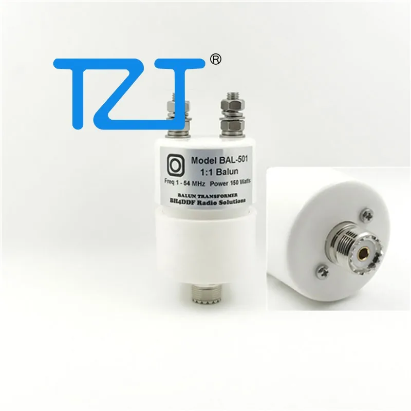 TZT BH4DDF BAL-501 1:1 Shortwave Balun 50ohms Waterproof Antenna Balun Transformer 1-54MHz 150W SSB/PEP 250W