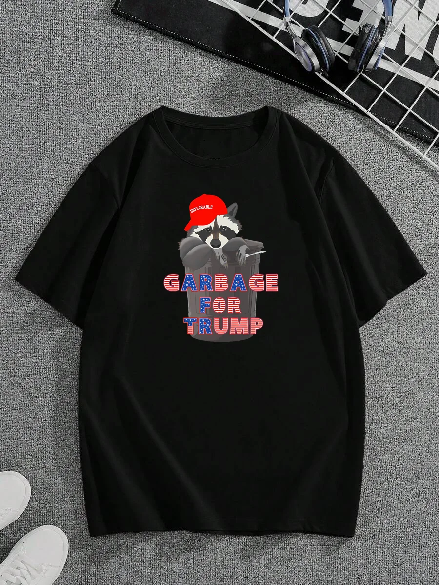 

men's short-sleeves T-shirt MAKE AMERICA BRAT AGAIN graphic cotton T-shirt