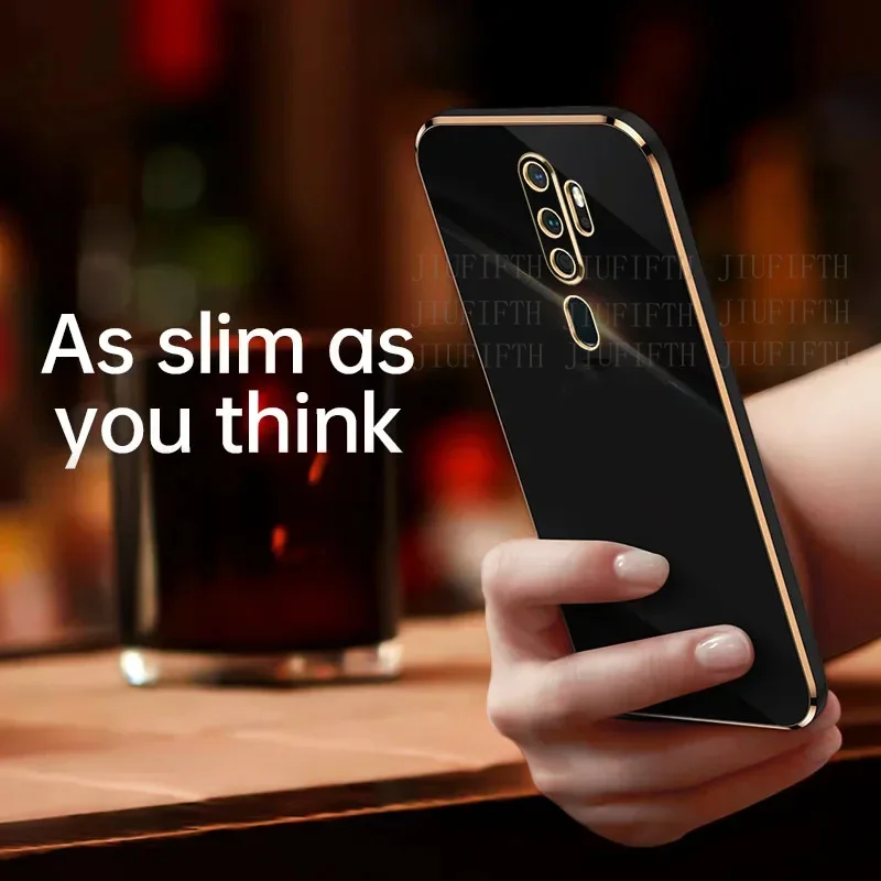 Luxury Square Plating Phone Case For Oppo A9 A5 2020 Orrs Appo Oppa A11x shockproof soft TPU Silicone Back Cover Fundas Coque image 4