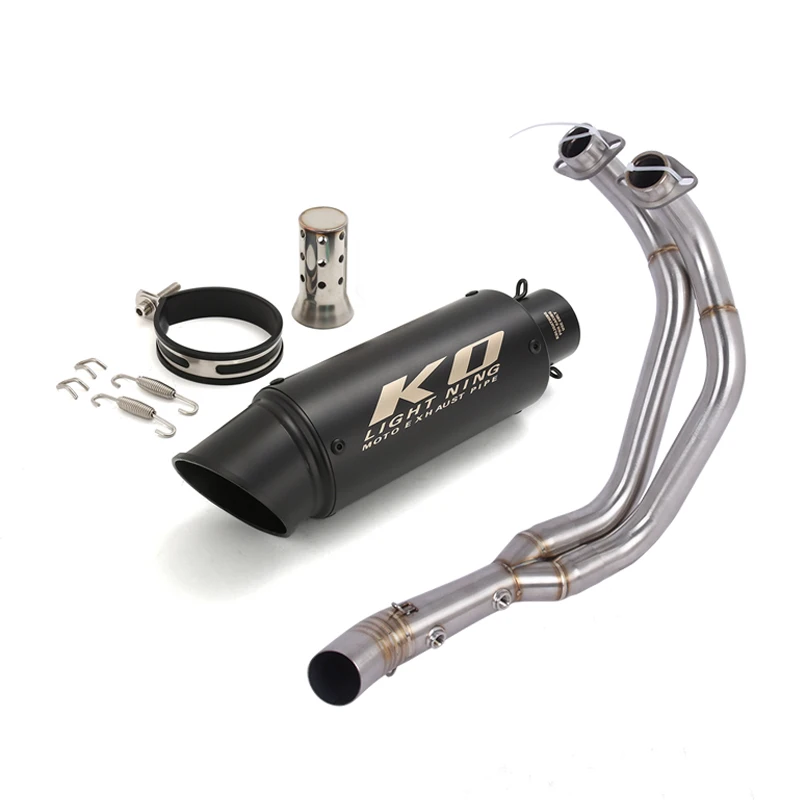 Para Yamaha MT07 FZ07 Tracer7 GT XSR700 2025 2026 sistema de escape antideslizante tubo de conexión de cabezal 51mm silenciador negro DB Killer